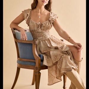 Francesca's Ruffle Corset Midi Dress